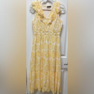 Yellow Eyelet Maxi Dress